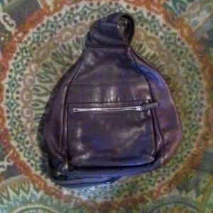 Leather backpack purse
